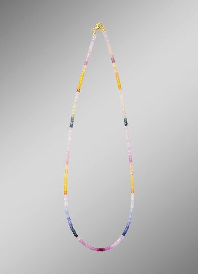 Elegante ketting met echte saffier in veelkleurig 