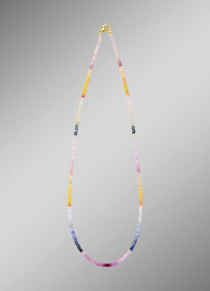 Elegante ketting met echte saffier in veelkleurig 