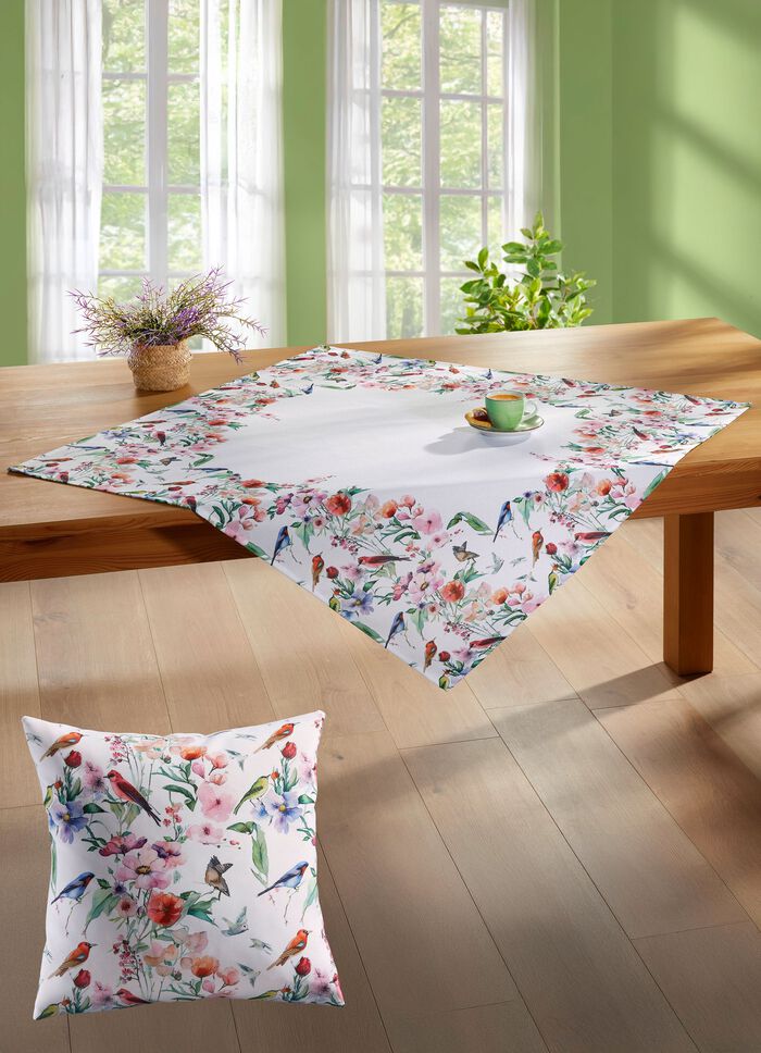 Mooie Tafelkleed met Vogeltjes en Bloemen 