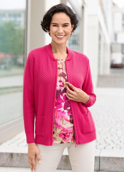 Cardigan met een uitgebreid structuurpatroon 