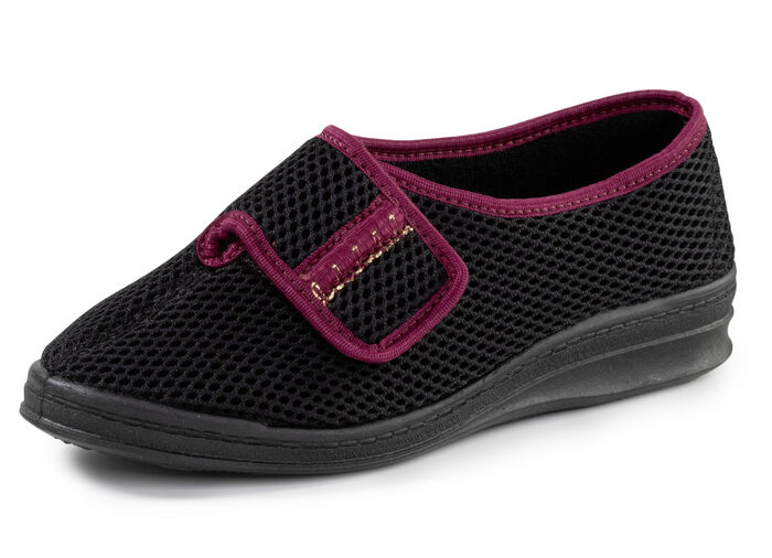 Klittenbandschoen met mooie rand SCHWARZ-BORDEAUX