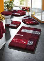 Superzachte badmattenset met antislip latex ROOD