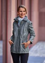 Lederen jas met opstaande/liggende kraag 