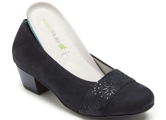 Waldl&auml;ufer, comfortabele damespumps, breedte K, met uitneembaar voetbed ZWART
