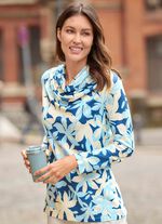 Shirt met watervalhalslijn 