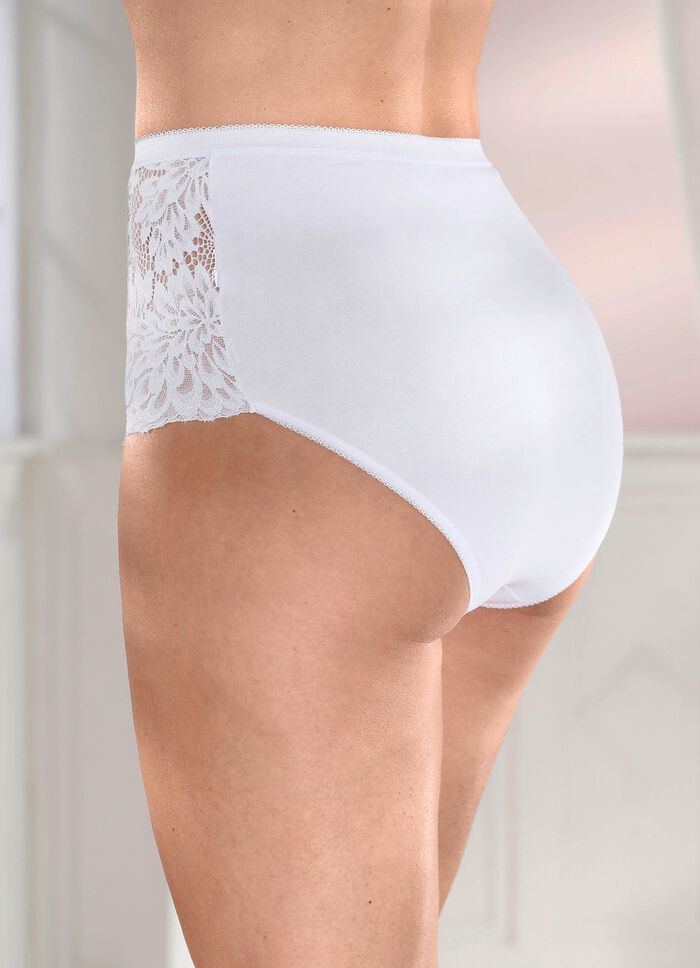 Laurina vierpack slips met elastische kant 