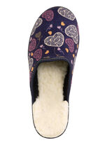 Set van twee gevoerde damespantoffels, breedte H, met textielprint 1X BORDEAUX, 1X MARINE