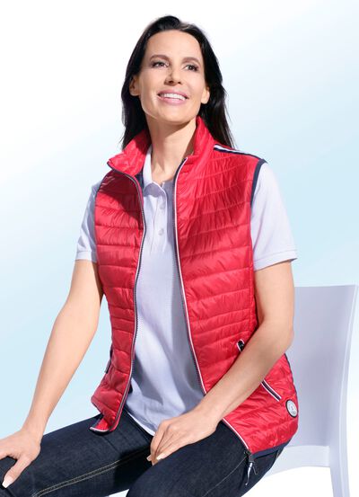 Functioneel vest met contrasterende biezen 