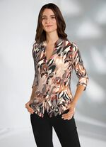 Shirtblouse met schitterende kleurenprint 