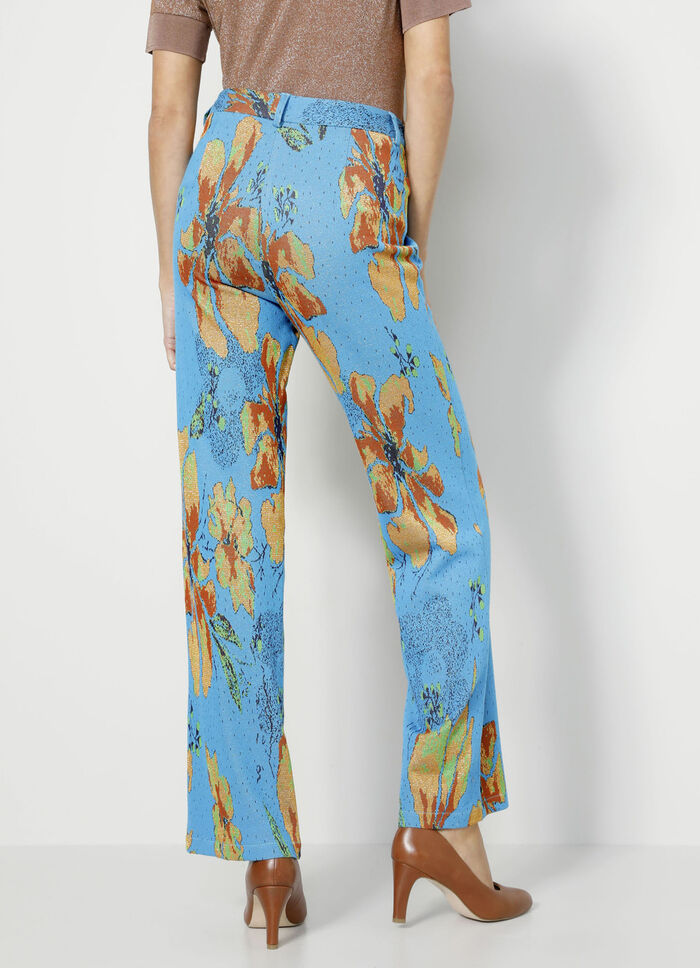 Broek met expressief dessin 