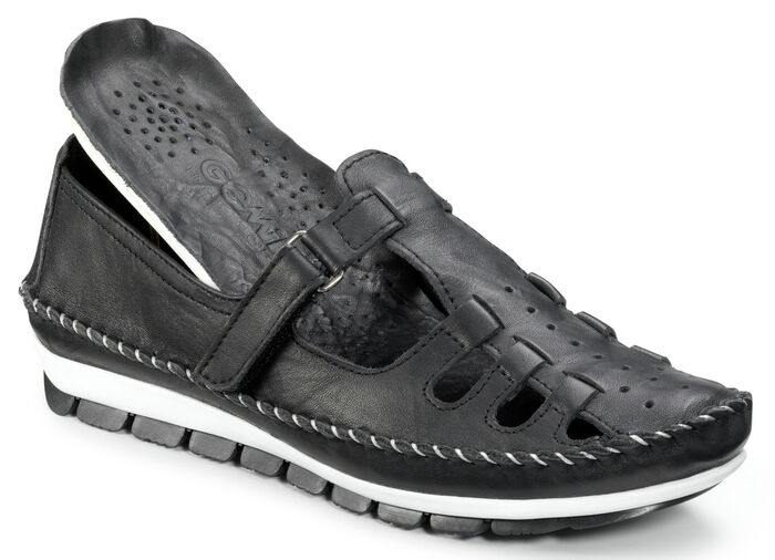 Gemini mocassinpantoffels in een zomers design ZWART