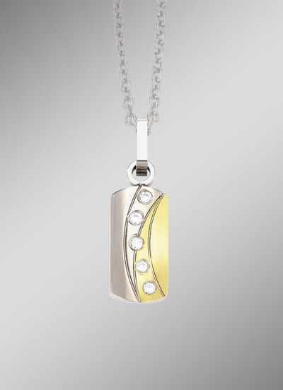 Bicolor hanger met synthetische zirkonia 