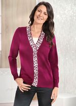 Trui in zeer zachte kwaliteit met modal MAGENTA-ECRU