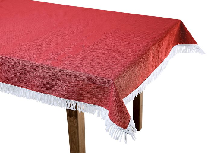 Wind- en weerbestendig tuintafelkleed met franjes aan de randen 