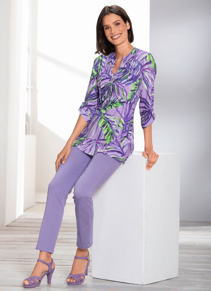 Shirttuniek met felgekleurde print 