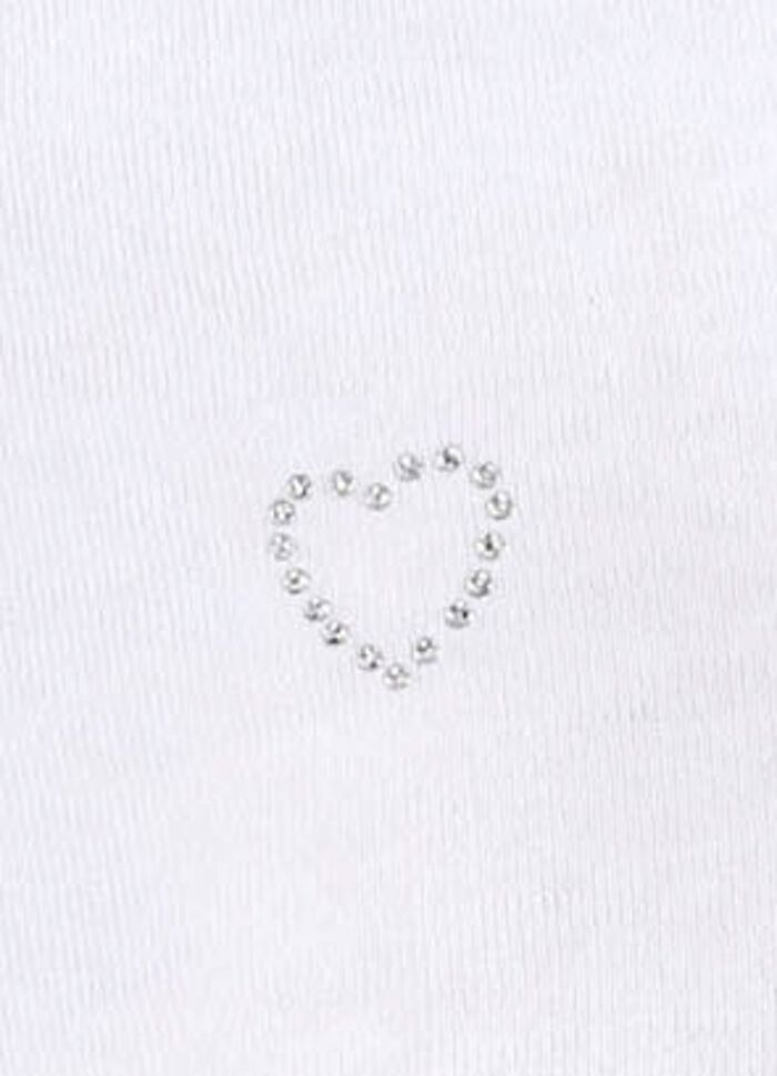 Verpakking van vier slips met een klein hartje met strass steentjes op de voorkant 