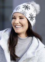 Trendy dameshoed met sneeuwvlokdesign WIT