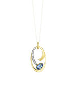 Hanger met blauwe topaas en zirkonia 