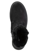 Waldläufer enkellaarzen van rundnubuckleer ZWART