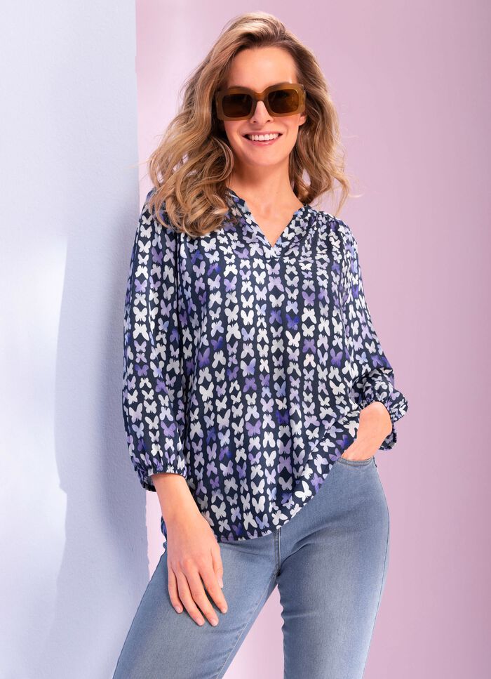 Blouse met vlinderprint 