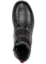 Waldl&auml;ufer, comfortabele dames enkellaarsjes, breedte H, met uitneembaar voetbed ZWART-ROOD