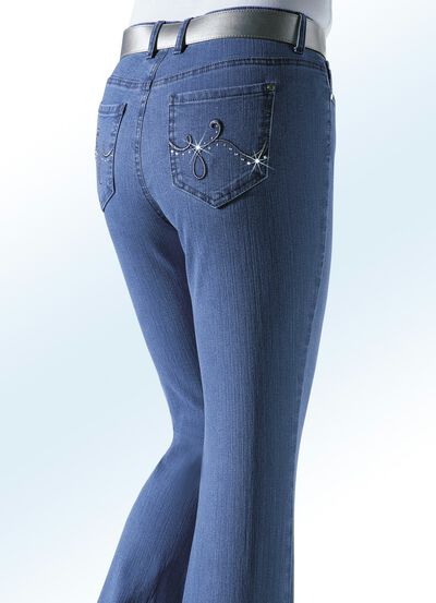 Jeans versierd met glinsterende strass-steentjes 
