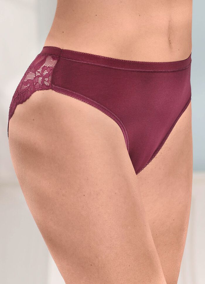 Laurina vierpack slips met elastische kanten bloemenprint 