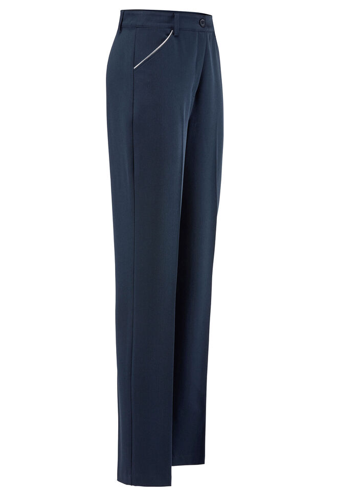 Broek met zilveren contrastbies MARINE