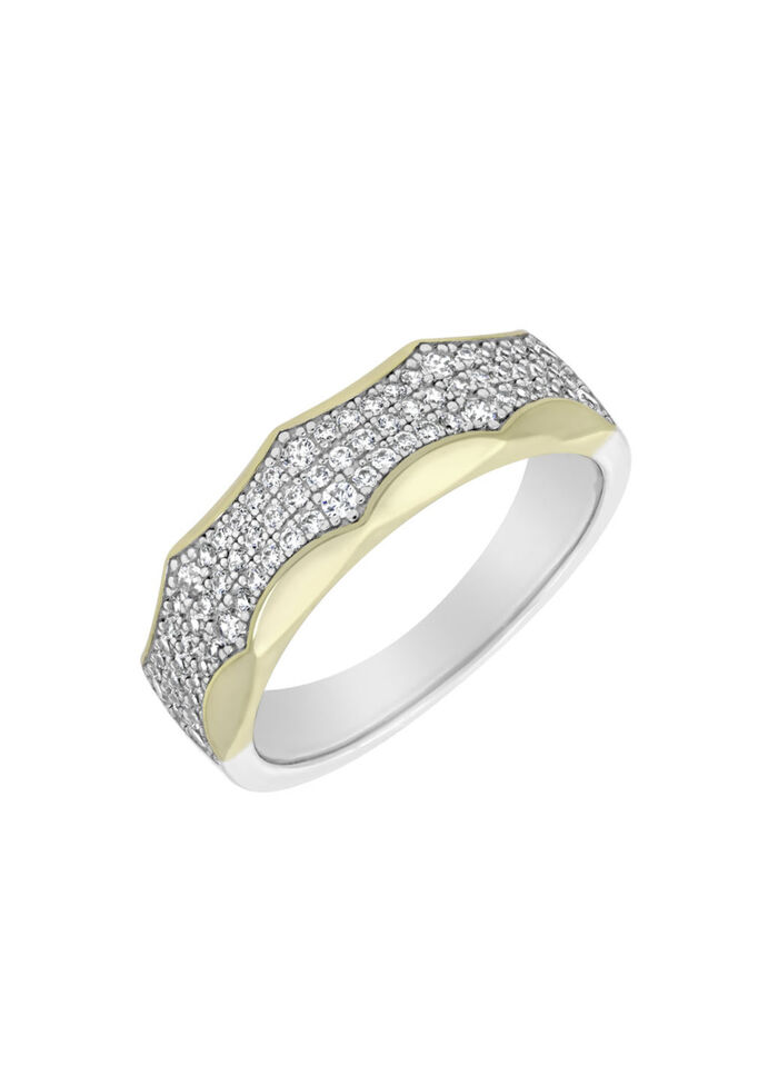 Verfijnd design – damesring met synthetische zirkonia 