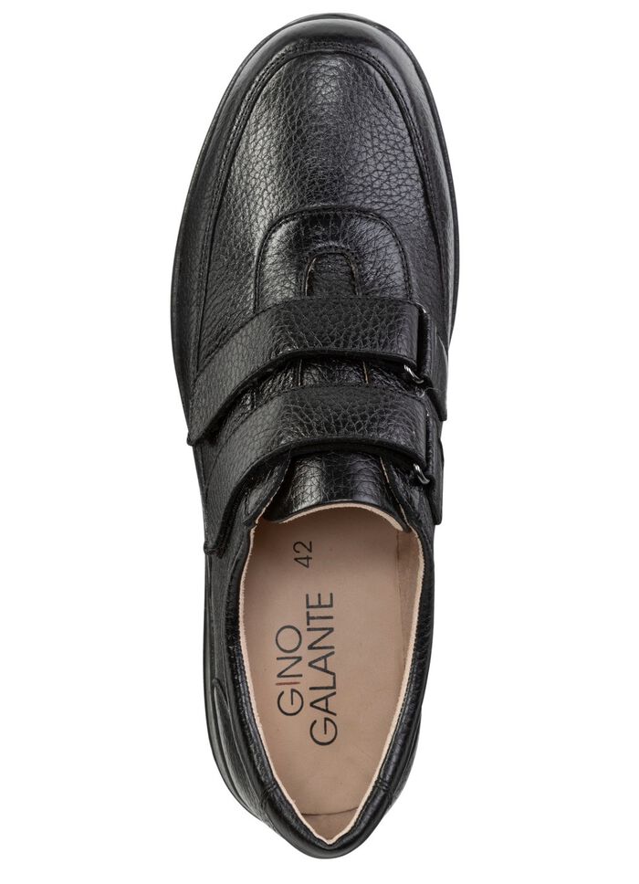 GINO GALANTE Klittenbandschoen gemaakt van hertennappaleer ZWART