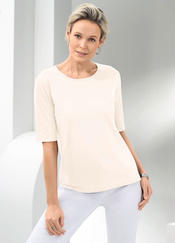 Shirt met ronde hals in 10 kleuren ECRU