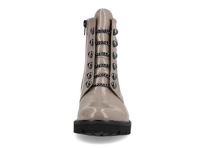 Remonte enkellaarsjes met trendy sierkettingen in veterlook TAUPE