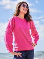 Sweatshirt met opengewerkt borduurwerk 