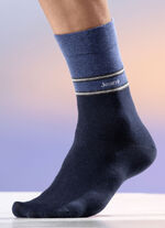 Vijfpak sokken met drukvrije boorden 3X MARINEBLAUW, 2X JEANSBLAUW/MARINEBLAUW