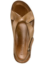 Gemini, comfortabele damessandalen, breedte G, met elastische band COGNAC