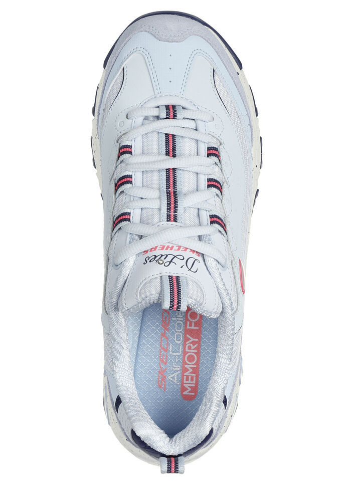 SKECHERS sneakers met veters en suède afwerking BLAU-PINK