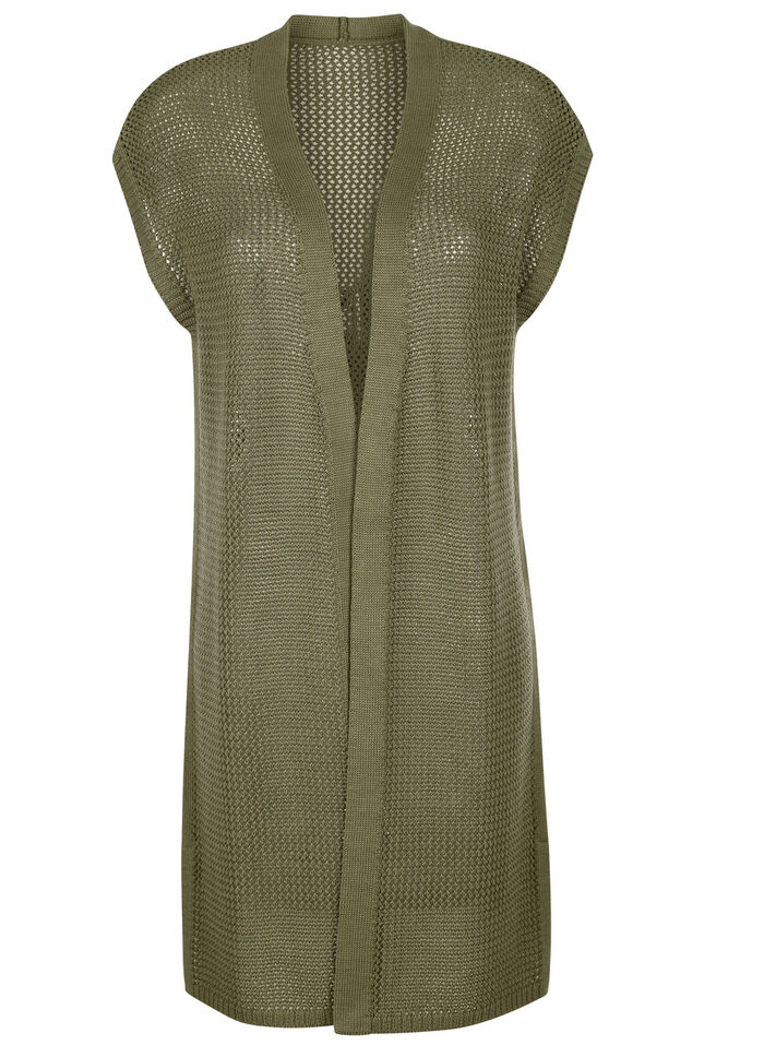 Gebreid vest in lange vorm 