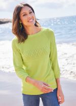 Trui met een gemengd structuurpatroon 