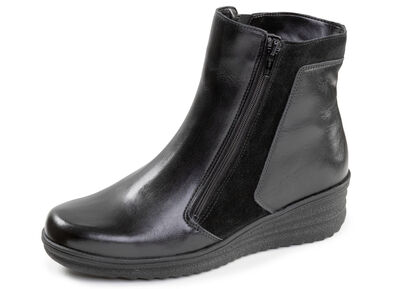 ELENA EDEN, gevoerde dames enkellaarsjes, winterschoenen, breedte H, met lamsvacht 