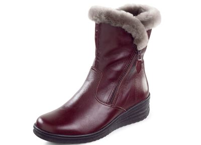 ELENA EDEN, gevoerde dames enkellaarsjes, winterschoenen, breedte H, met lamsvacht 