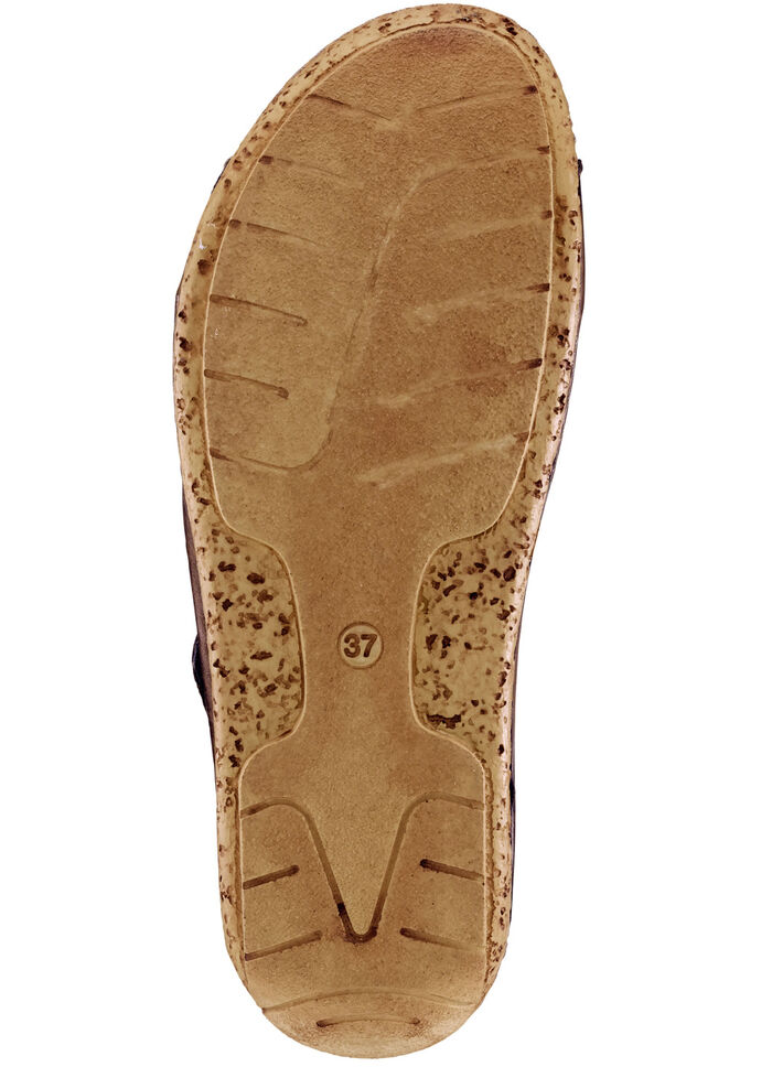 Gemini, comfortabele damessandalen, breedte G, met elastische band COGNAC