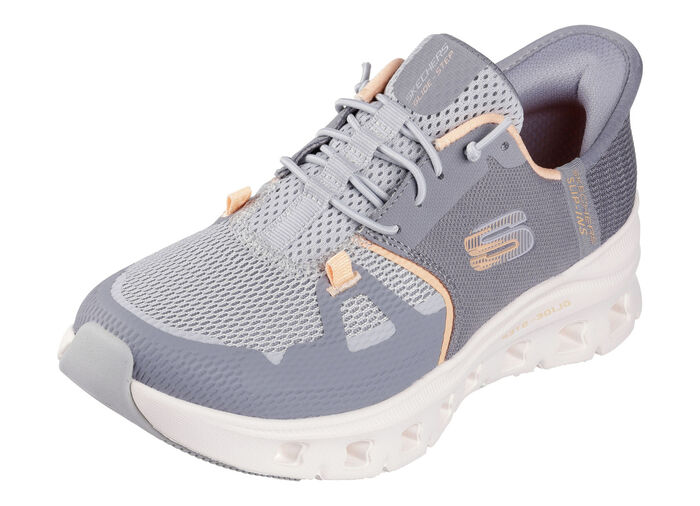 SKECHERS sneaker met gegoten instaphielplaat GRAU-ORANGE