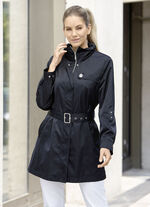 Lange jas met riem in trenchcoat-look 