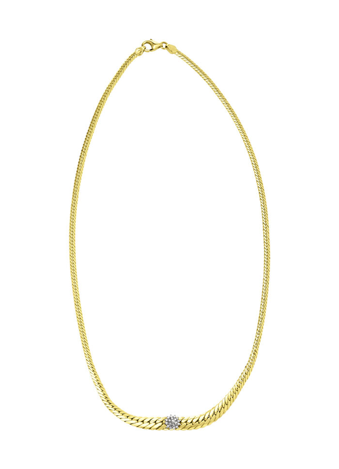 Hoogwaardig collier met 19 briljant geslepen diamanten 