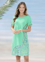 Laurina jurk met glinsterende print MINT