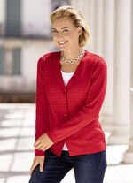 Vest met kabelpatroon ROOD