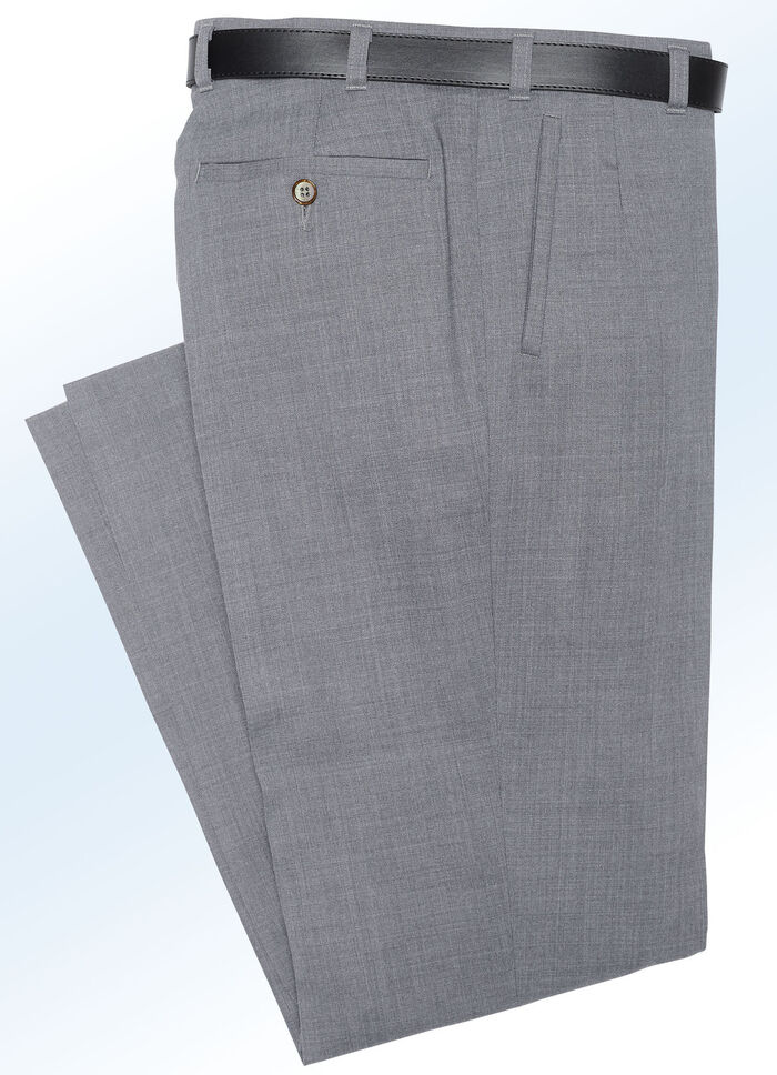 Klaus Modelle-broek met zachte greep in 4 kleuren MIDDELGRIJS GEMÊLEERD