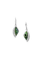 Elegante zilveren oorbellen met echte abalone parelmoer 