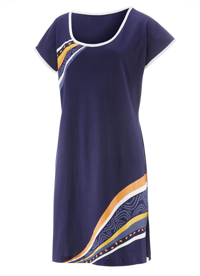 Set van twee nachthemden, korter gesneden, gemaakt van katoen 