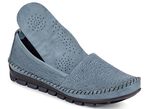 Gemini mocassin pantoffels met mooi reliëf JEANSBLAUW